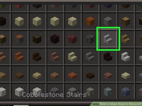 You can use any type of wood to make your stairs, as well as some types of stone, including bricks, quartz, cobblestone, and sandstone. How to Make Stairs in Minecraft: 11 Steps (with Pictures)