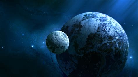 Earth And Moon Background Wallpaper 2560x1440 34468