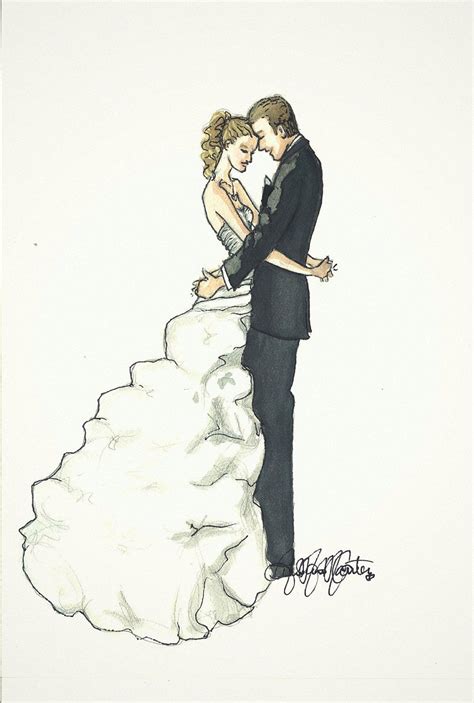 Sketch Of The Bride And Groom On The Wedding Day Love This More Than