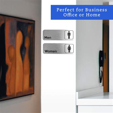 brushed aluminum restroom signs set of 2 men and women modern restroom sign bathroom sign