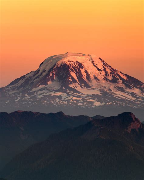 Mt Adams The Second Tallest Peak In Washington Illuminated By The