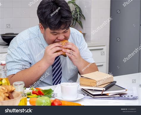 Diet Failure Fat Man Eating Fast Stock Photo 1316984471 Shutterstock