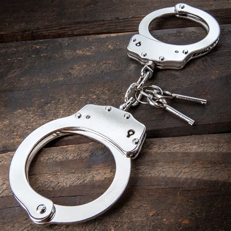Police Handcuffs Double Locking Chrome Finish