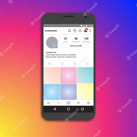Premium Vector Instagram Profile Page Template