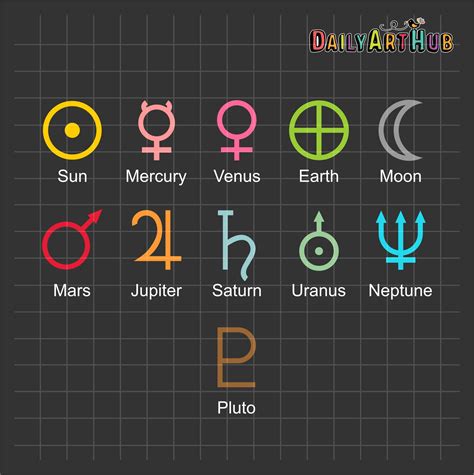 Planet Symbols Clip Art Set Daily Art Hub Graphics Alphabets And Svg