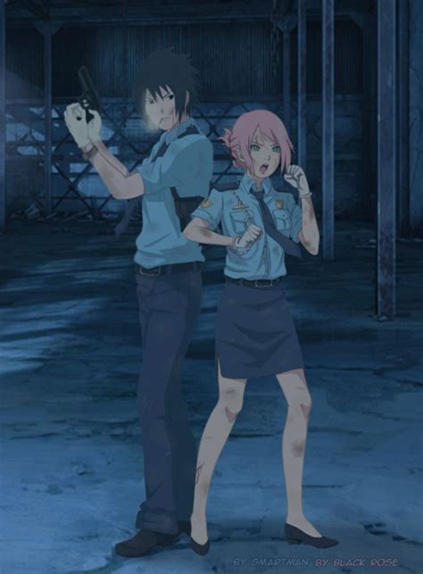 Sasusaku Police Anime Version By Byblackrose On Deviantart Sakura