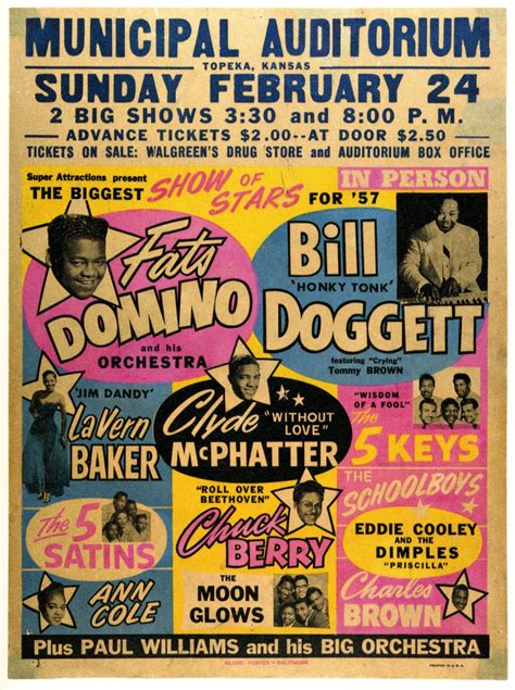 Vintage Late 50s Music Poster Vintage Concert Posters Concert