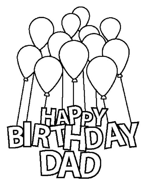 Happy Birthday Daddy coloring pages. Free Printable Happy Birthday