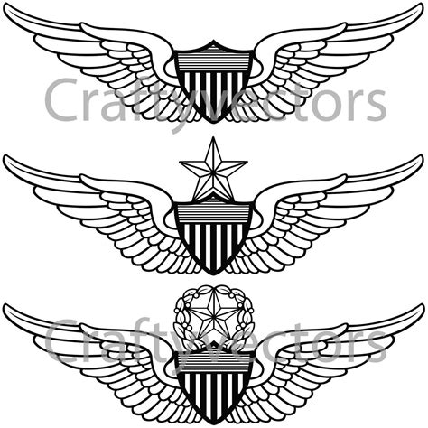 Army Aviator Wings Vector File Etsy