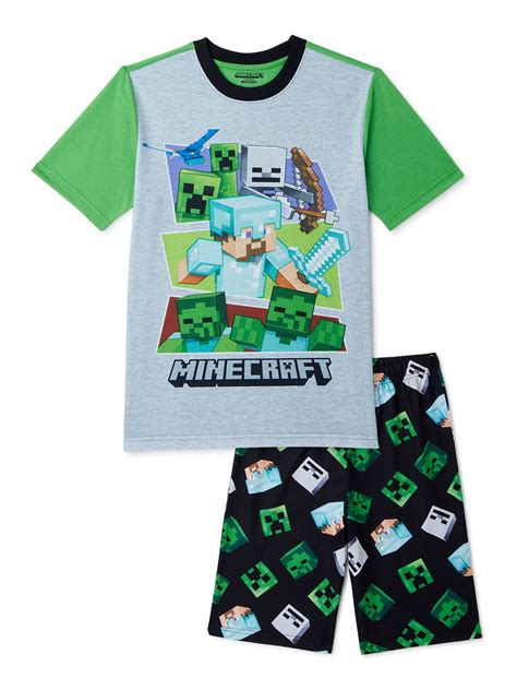Minecraft Exclusive Boys 2 Piece Pajama Set Sizes 4 12