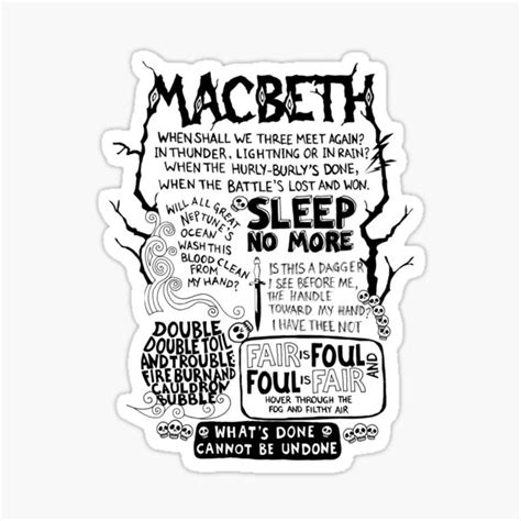 Shakespeares Macbeth Sticker For Sale By Quotegeek Redbubble
