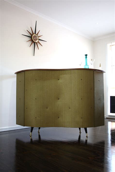 It features slim, tapered legs crafted from solid rubberwood in a dark, versatile finish and a curved seat. Mid Century 1950s Bar Cocktail Cabinet Retro Vintage | 360 ...