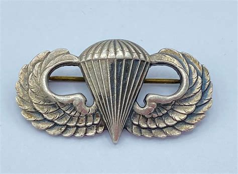 Ww2 United States Airborne Parachutist Silver Tested Jump Wings In Us