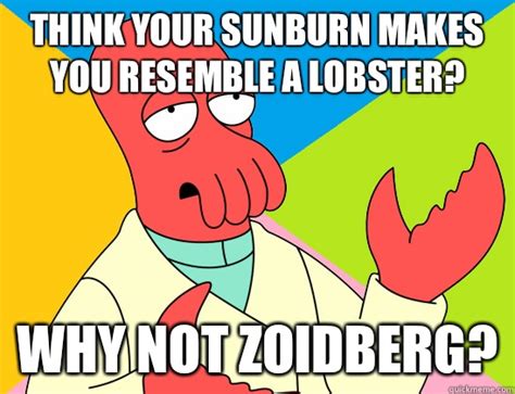 Think Your Sunburn Makes You Resemble A Lobster Why Not Zoidberg
