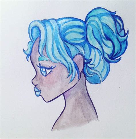 Blue Hair Girl Art Amino