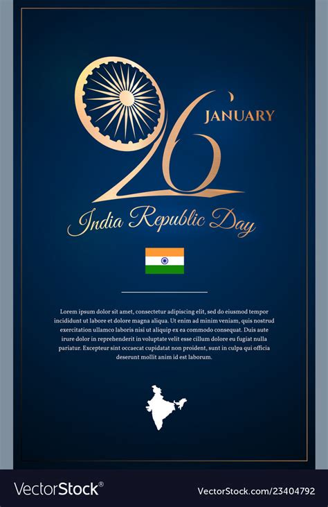 Indian Republic Day 26 January Poster Royalty Free Vector