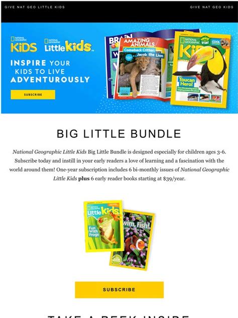 National Geographic A Limited Time Offer Get Nat Geo Little Kids Big