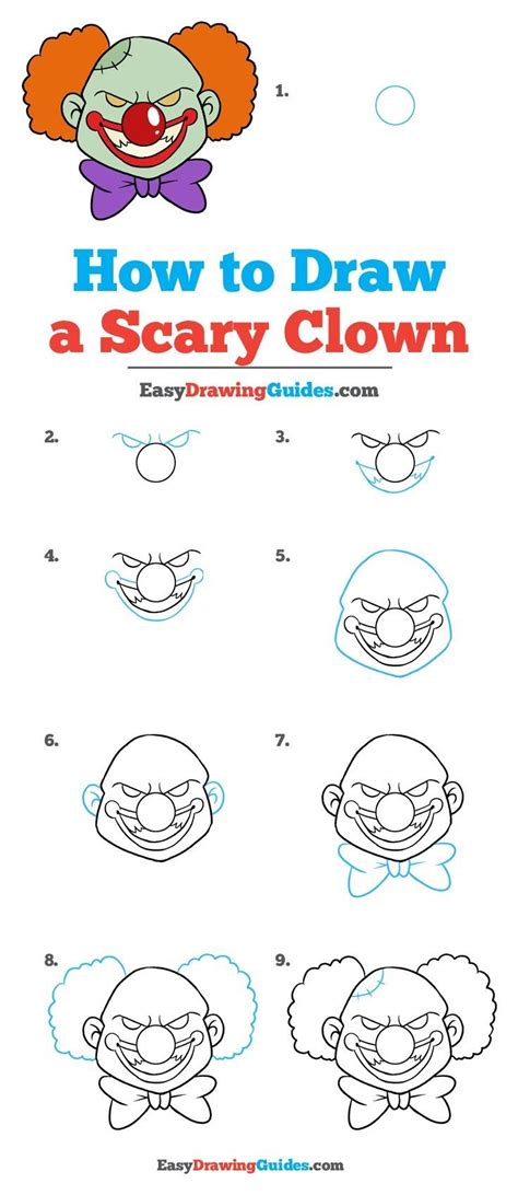 Some people are skillful enough that they can. How to Draw a Scary Clown | Scary clown drawing, Drawing ...