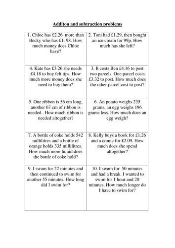 Choose addition or subtraction to solve each word problem. Money Word Problems 2nd Grade Lesson Plans - Make Money ...