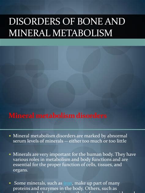 Disorders Of Bone And Mineral Metabolism Vitamin D Bone