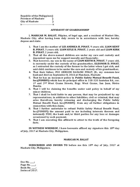 Maybe you would like to learn more about one of these? Affidavit of Guardianship | Civil Law (Legal System) | Virtue