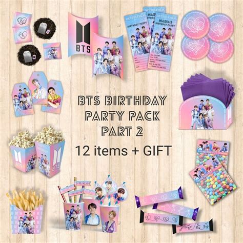 Bts Birthday Party Supplies Bts Party Pack Birthday Party Etsy