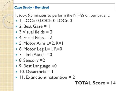 Ppt Nih Stroke Scale Assessment Of The Acute Stroke