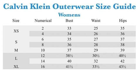 Introducir 65 Imagem Calvin Klein Size Chart Women Vn