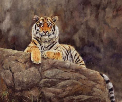 Tiger Painting By David Stribbling Pixels