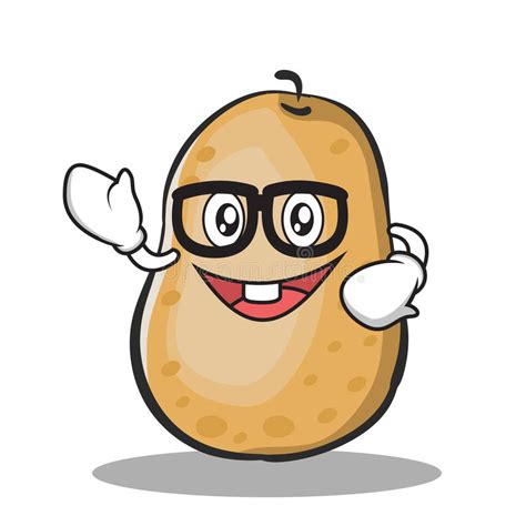 Geek Potato Character Cartoon Style Stock Vector