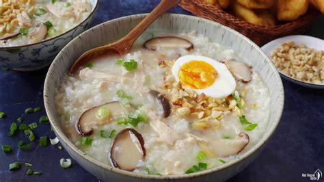 15 Minute Easy Congee With Chicken And Mushroom 香菇鸡肉粥 Red House Spice