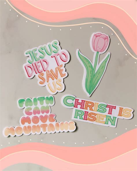 Easter Christian Stickers Stickers Waterproof Stickers Etsy