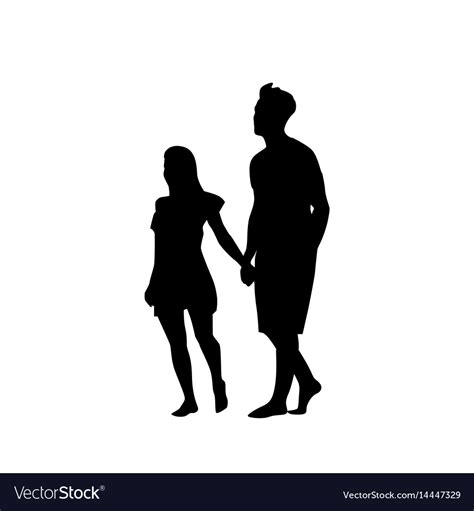 Couple Black Silhouette Holding Hands