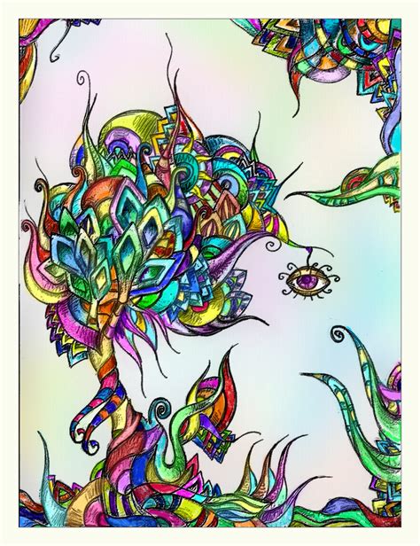 Colored Psychedelic Tree By Tellaine On Deviantart
