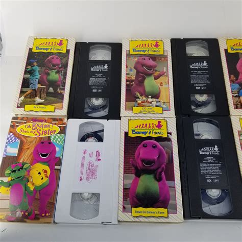 Barney Lot Of 45 Vhs Tapes And Dvds Purple Dinosaur Videos Etsy