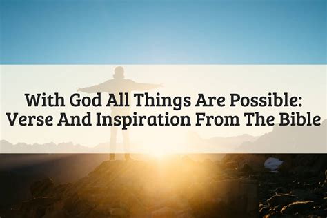 With God All Things Are Possible Verse True Faith 2023