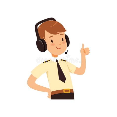 Air Traffic Controller Character Man In Uniform With Headset Vector
