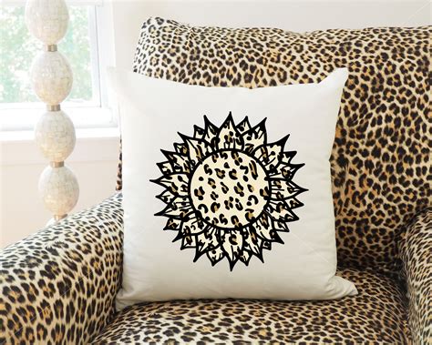 Cheetah Print Sunflower Svg Etsy