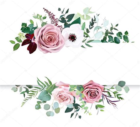 Dusty pink rose, pale flowers, white anemone horizontal ... Find images of flowers png.