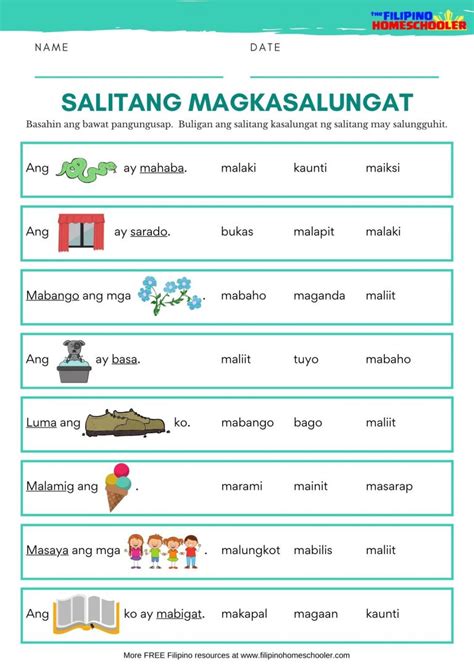 Grade 2 Filipino Worksheet Gambaran