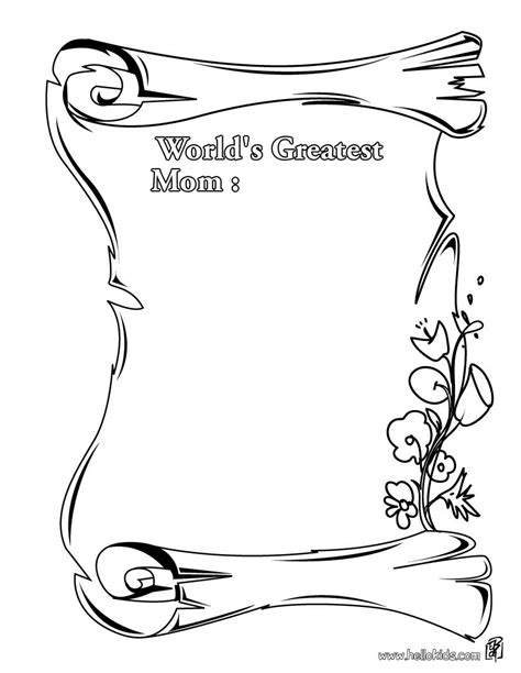 Children's coloring pages online allow your child to. World's greatest mom coloring pages - Hellokids.com