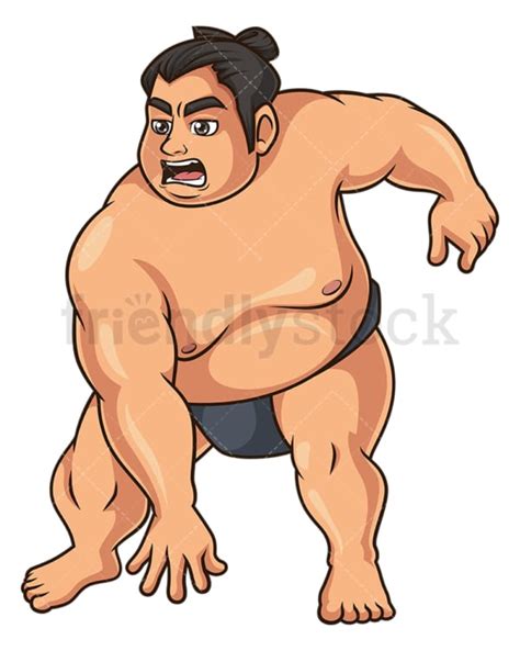 Angry Sumo Wrestler Cartoon Clipart Vector Friendlystock