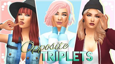 Opposite Triplets 🎸💻⚽ 46 Cc Links The Sims 4 Create A Sim Youtube