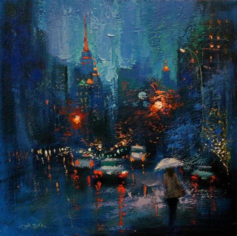 Oil Painting Nature Rain Painting City Painting Oil Painting Flowers