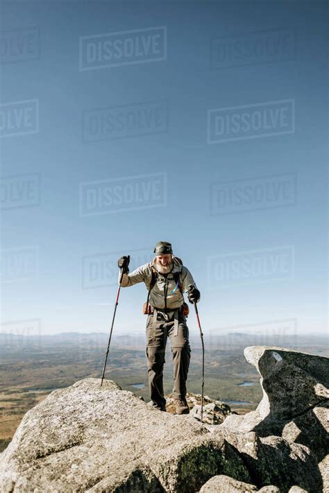 A Retired Male Hiker Smiles As He Hikes Along The Appalachian Trail
