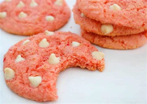 Chewy Strawberry Cheesecake Cookies Made With Cake Mix