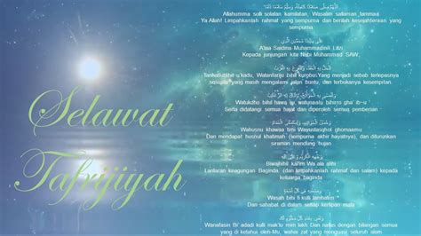 Selawat Tafrijiyah Selawat Murah Rezeki Jam Versi Arab Rumi