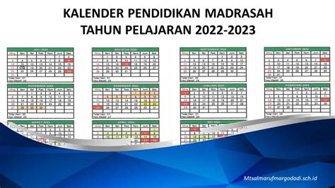 Kalender Pendidikan Madrasah Tahun Pelajaran 2022 2023