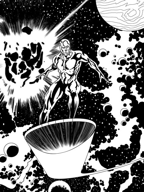 I Had An Itch To Do A Classic Silver Surfer This Is The Line Work