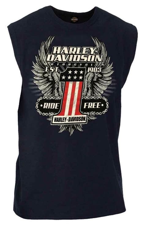 Harley Davidson Mens Daredevil 1 Sleeveless Crew Neck Muscle Shirt